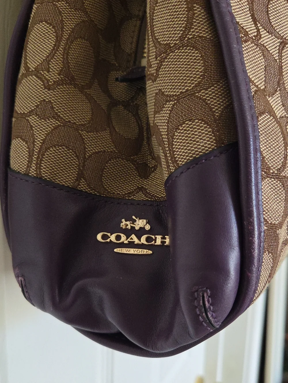 Coach Phoebe RARE Monogram Shoulder Bag Brown And Purple
